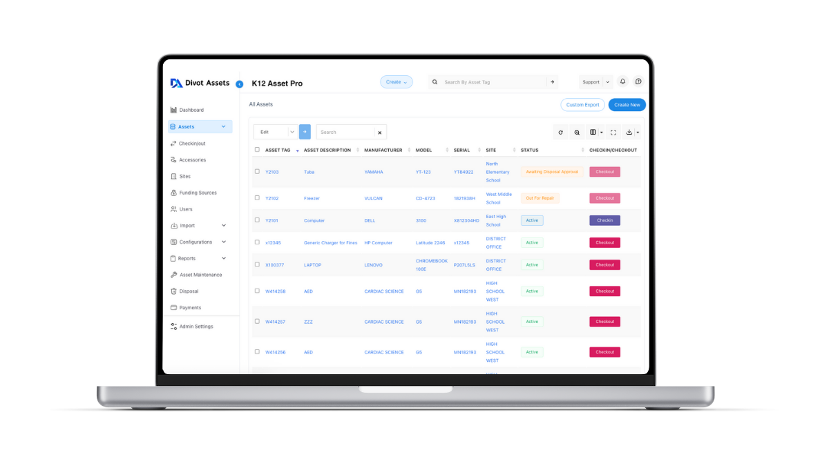 screenshot of K12 Asset Pro